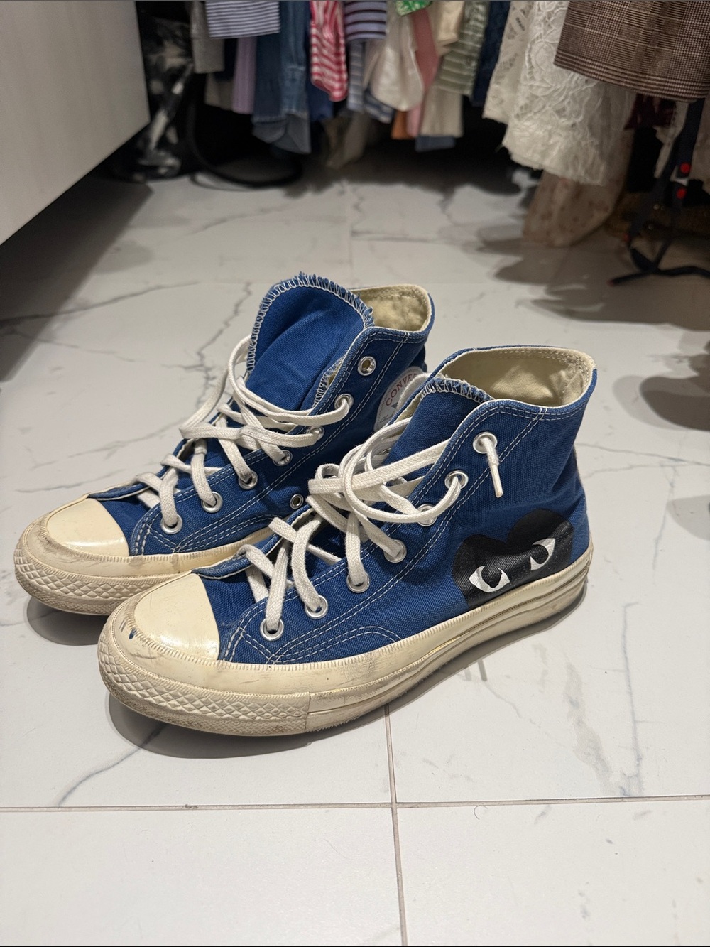 Blue High-Top Converse x Comme de Garçons Sneakers